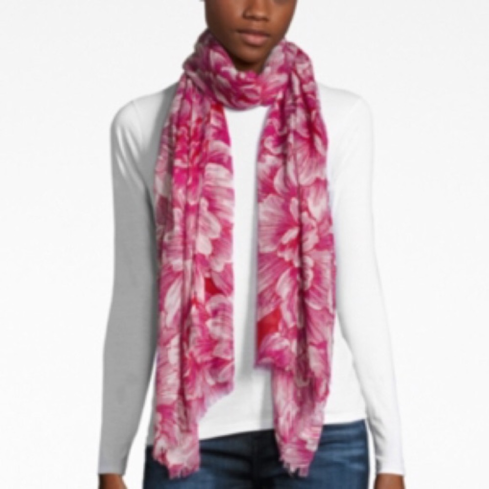 Echo Painted Floral Wrap & Scarf in one